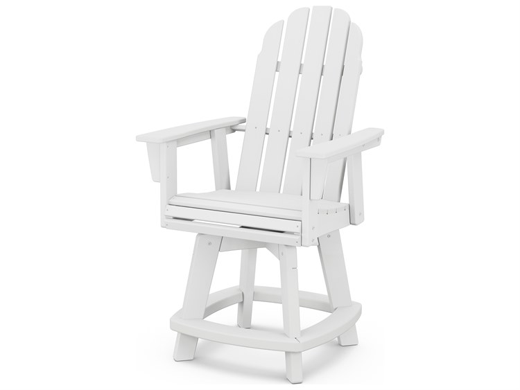 POLYWOOD® Vineyard Recycled Plastic Adirondack Swivel Counter Chair