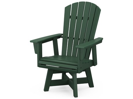 POLYWOOD® Nautical Recycled Plastic Curveback Swivel Dining Arm Chair
