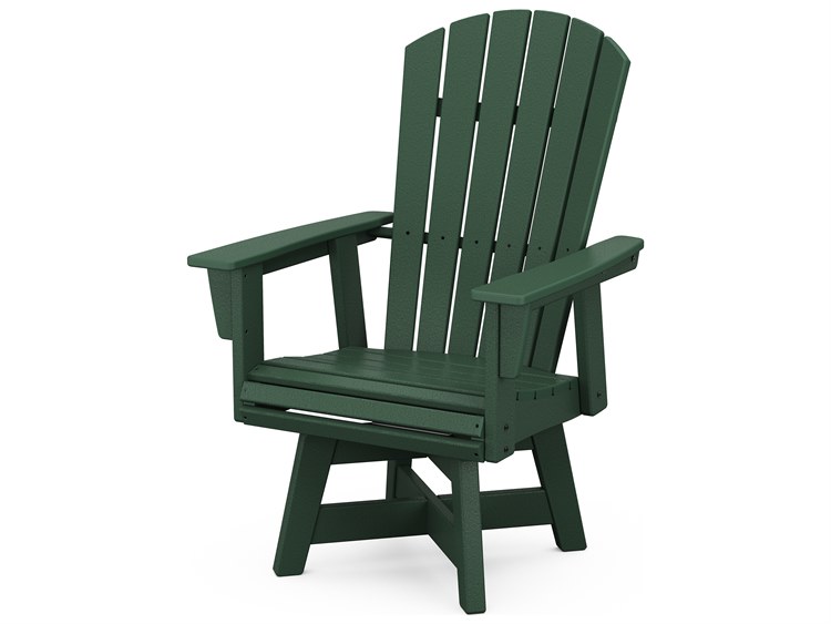 POLYWOOD® Nautical Recycled Plastic Curveback Swivel Dining Arm Chair