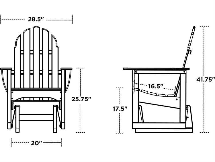 POLYWOOD® Classic Adirondack Recycled Plastic Glider Chair | PWADSGL1