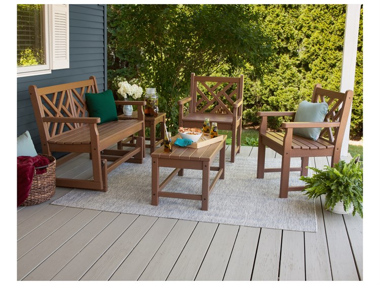 POLYWOOD® Chippendale Recycled Plastic Glider Loveseat PWCDG48