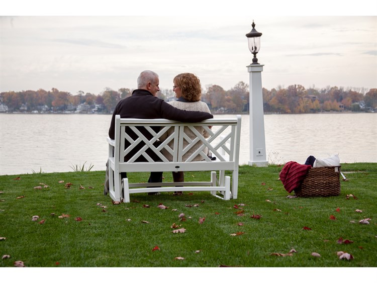 POLYWOOD® Chippendale Recycled Plastic Glider Loveseat CDG48