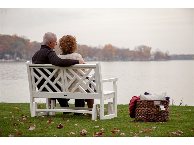 POLYWOOD® Chippendale Recycled Plastic Glider Loveseat PWCDG48