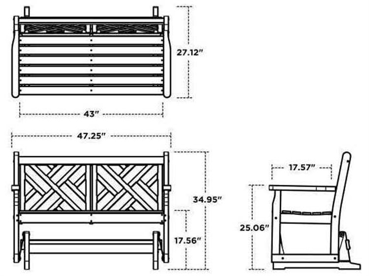 POLYWOOD® Chippendale Recycled Plastic Glider Loveseat CDG48