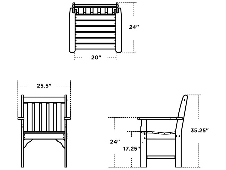 POLYWOOD® Vineyard Recycled Plastic Patio Lounge Chair | PWGNB24