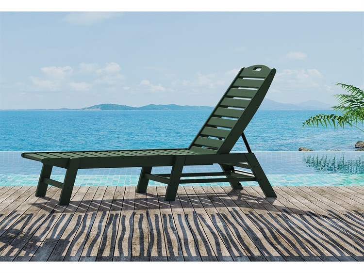 POLYWOOD® Nautical Recycled Plastic Armless Stackable Chaise Lounge