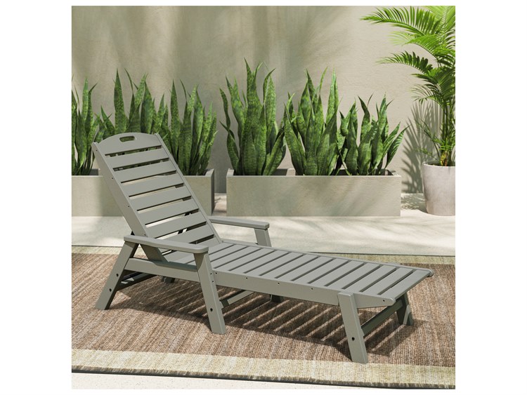 POLYWOOD® Nautical Recycled Plastic Stackable Chaise Lounge PWNCC2280
