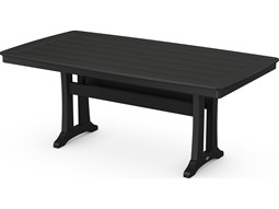POLYWOOD® Nautical Recycled Plastic 73D x 38W Rectangular Dining Table with Umbrella Hole