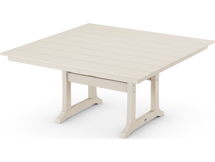 POLYWOOD® Farmhouse Recycled Plastic 59'' Square Dining Table | PWPL85T1L1