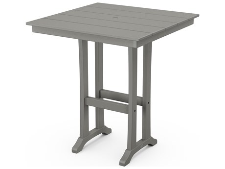 POLYWOOD® Farmhouse Recycled Plastic 37'' Wide Square Bar Table