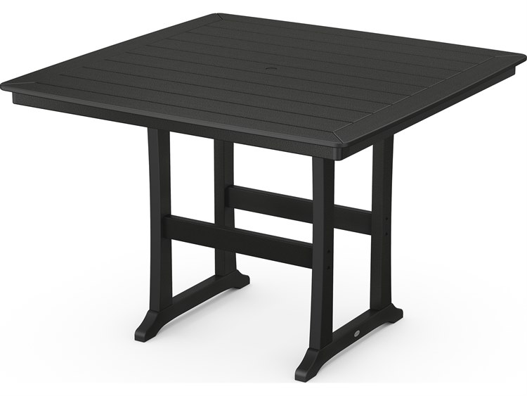 POLYWOOD® Nautical Recycled Plastic Trestle 59'' Square Bar Table