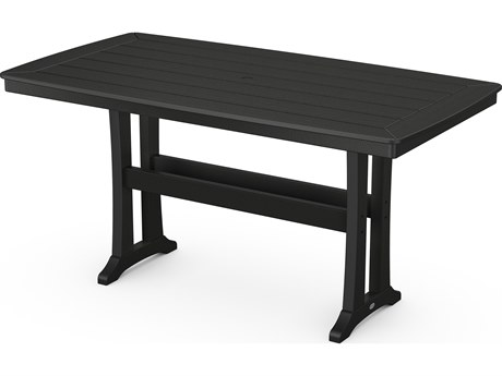 POLYWOOD® Nautical Recycled Plastic Trestle 73''W x 38''D Rectangular Counter Table