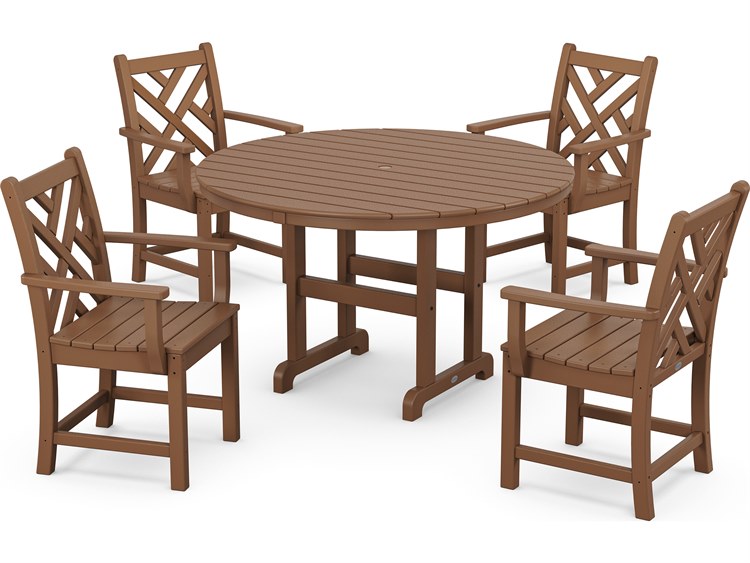 POLYWOOD® Chippendale Recycled Plastic 5-Piece Dining Set