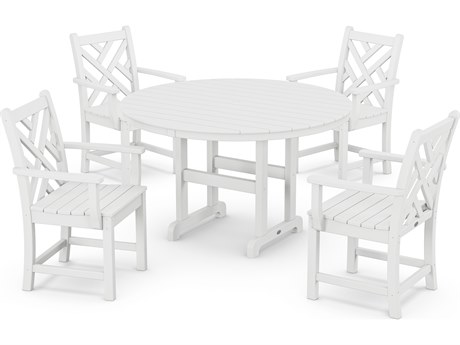 POLYWOOD® Chippendale Recycled Plastic 5-Piece Dining Set