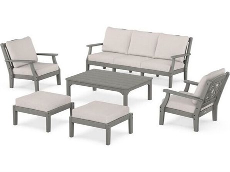 POLYWOOD® Martha Stewart Chinoiserie 6-Piece Lounge Sofa Set