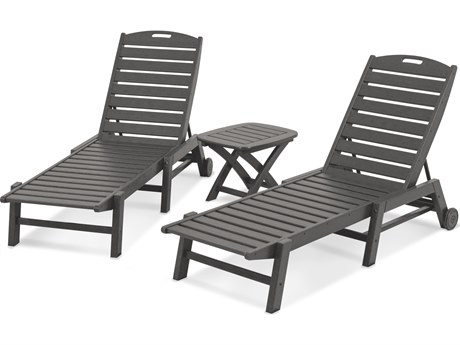 POLYWOOD® Nautical Recycled Plastic 3-Piece Chaise Set