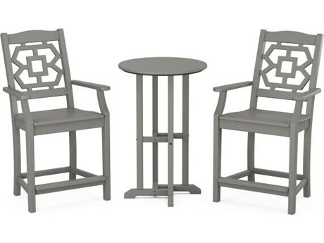 POLYWOOD® Martha Stewart Chinoiserie 3-Piece Farmhouse Bistro Counter Set