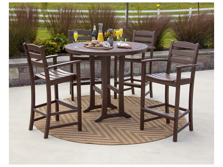 POLYWOOD® La Casa Recycled Plastic 5 Piece Bar Set | PWPWS3061