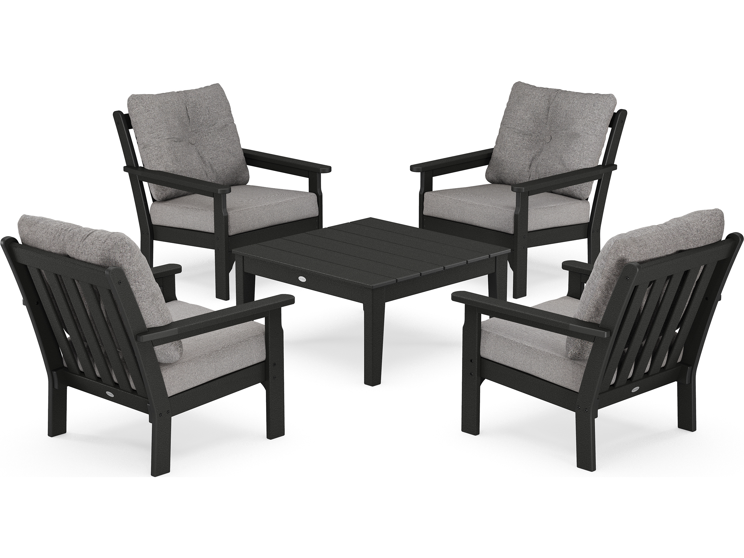 tipo once en cualquier sitio POLYWOOD® Vineyard Recycled Plastic 5 Piece Deep Seating Lounge Set |  PWPWS3152