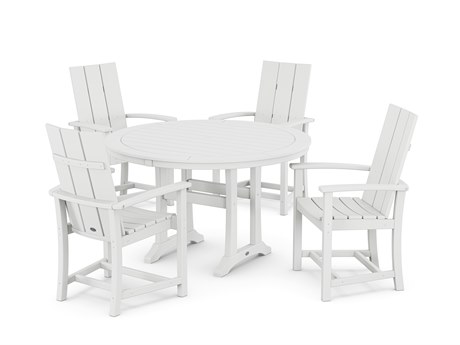 POLYWOOD® Modern Recycled Plastic Trio 5 Piece Dining Set
