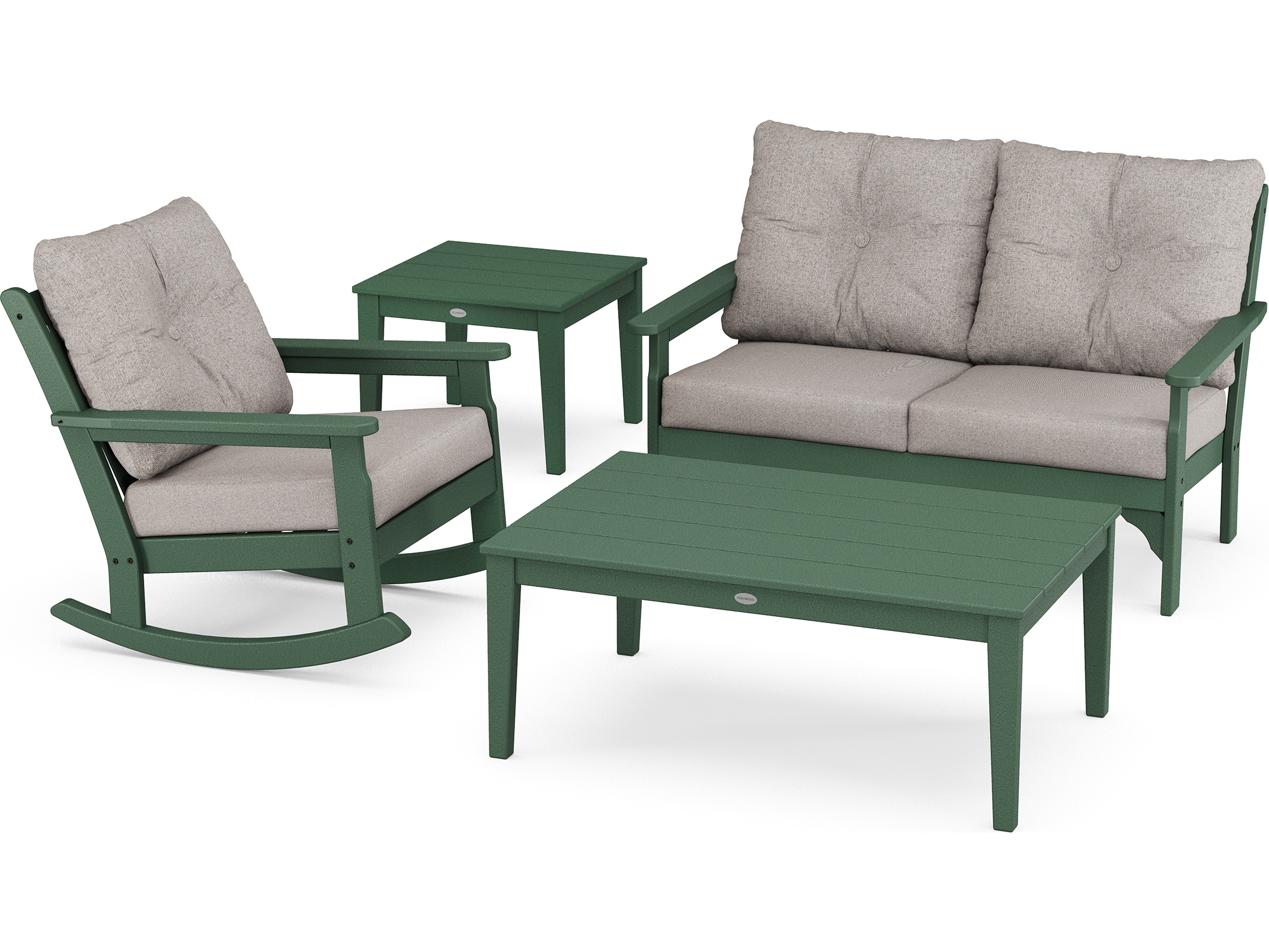 POLYWOOD® Vineyard Recycled Plastic 4 Deep Seating Rocker Lounge Set