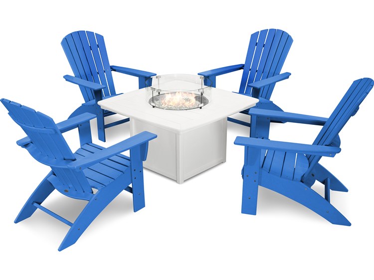 POLYWOOD® Nautical Recycled Plastic 5 Piece Lounge Set