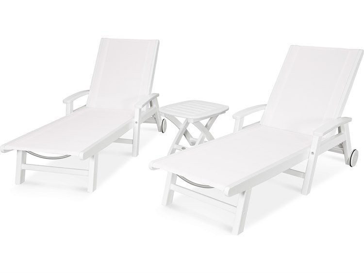 Polywood Coastal Recycled Plastic 3 Piece Wheeled Chaise Lounge Set Pws423 1 - Polywood Nautical Recycled Plastic Patio Chaise Lounge Set Polywood Coastal Recycled Plastic 3 Piece Wheeled Chaise Lounge Set Pws423 1 - Polywood Nautical Recycled Plastic Patio Chaise Lounge Set