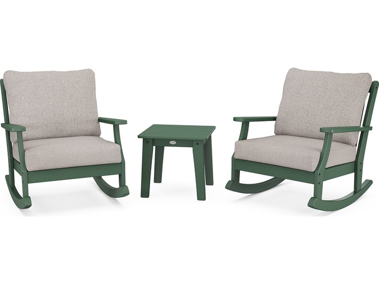 POLYWOOD® Braxton Recycled Plastic Deep Seating 3 Piece Lounge Set