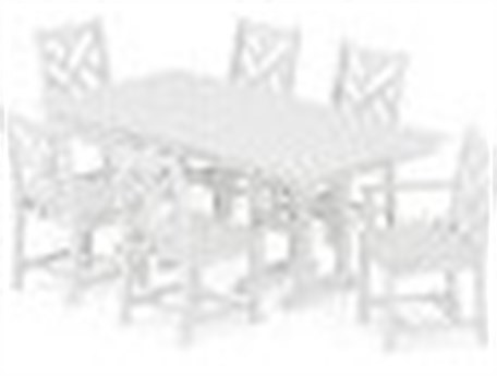 POLYWOOD® Chippendale Recycled Plastic 7 Piece Farmhouse Dining Set