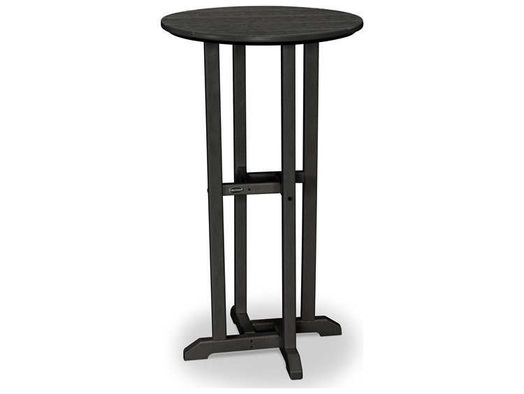 POLYWOOD® Traditional Recycled Plastic 24'' Round Bar Height Table