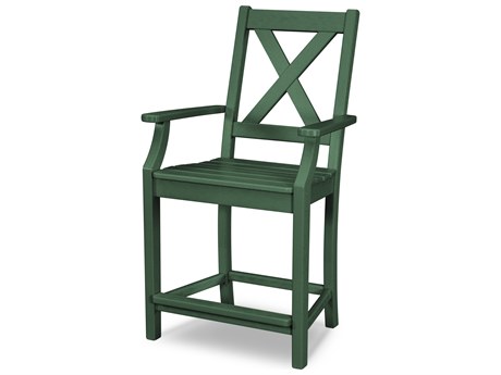 POLYWOOD® Braxton Recycled Plastic Counter Arm Chair