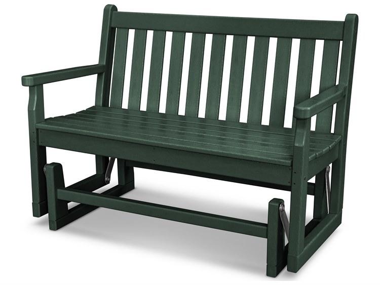POLYWOOD® Traditional Garden Recycled Plastic Glider Bench - Green