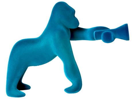 Qeeboo Kong XS Light Blue Velvet Table Lamp