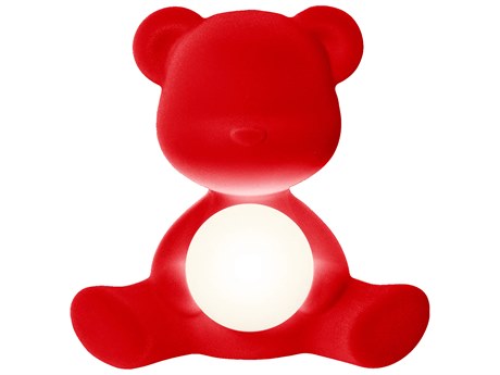 Qeeboo Teddy Girl Red Velvet Table Lamp