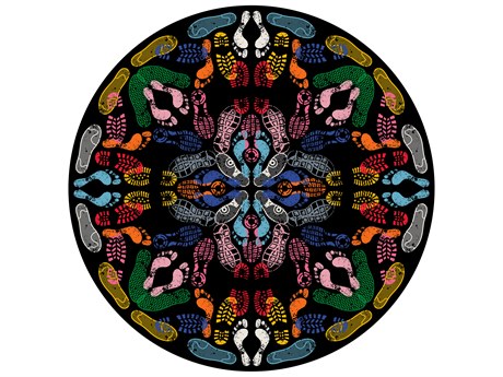 Qeeboo Lets Dance Human Traces Graphic Area Rug
