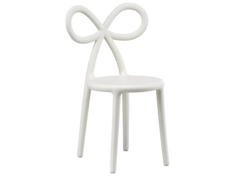 Qeeboo Ribbon Baby White Armless Dining Chair