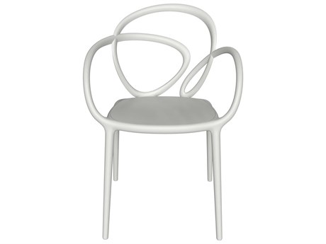 Qeeboo Outdoor Loop White Polypropylene Dining Chair (Set of 2)