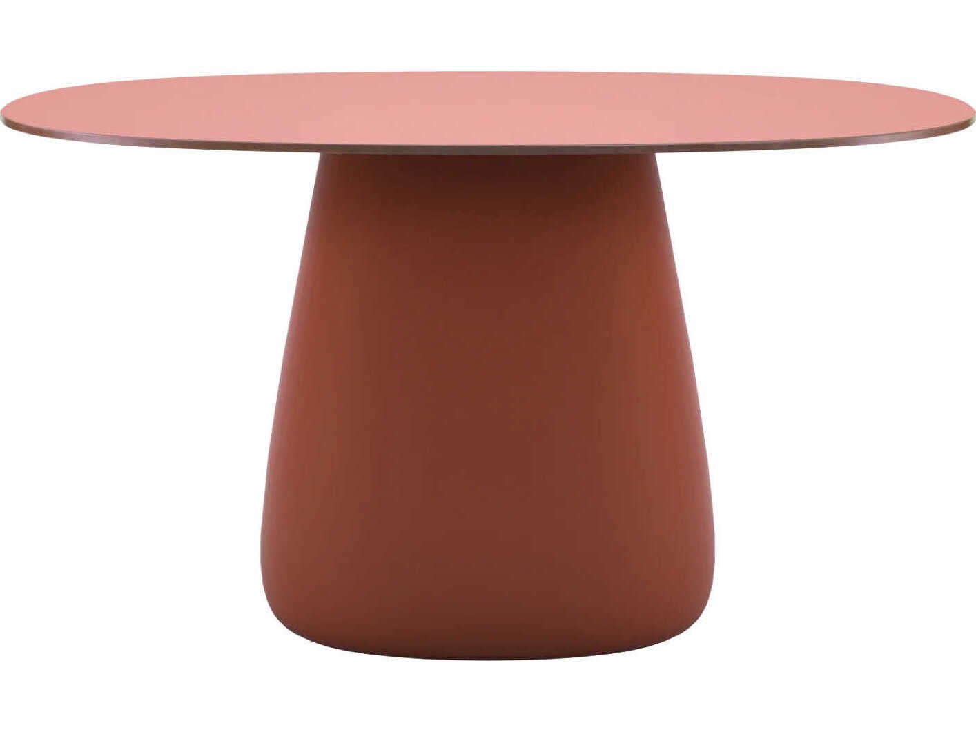 Qeeboo Outdoor Cobble Terracotta Recycled Plastic Oval Dining Table