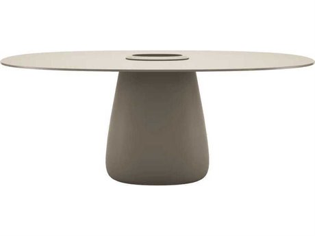 Qeeboo Outdoor Cobble Ottawa Recycled Plastic Oval Dining Table