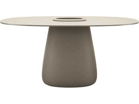 Qeeboo Outdoor Cobble Ottawa Recycled Plastic Oval Dining Table