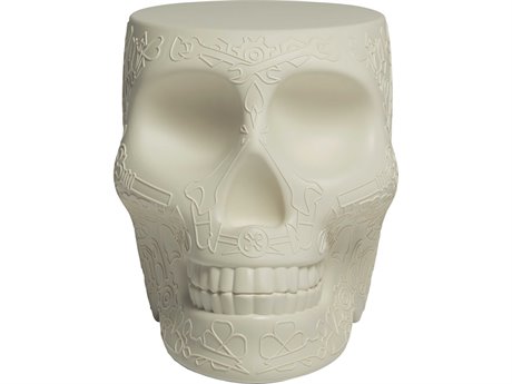 Qeeboo Outdoor Mexico Ivory Recycled Plastic Round End Table