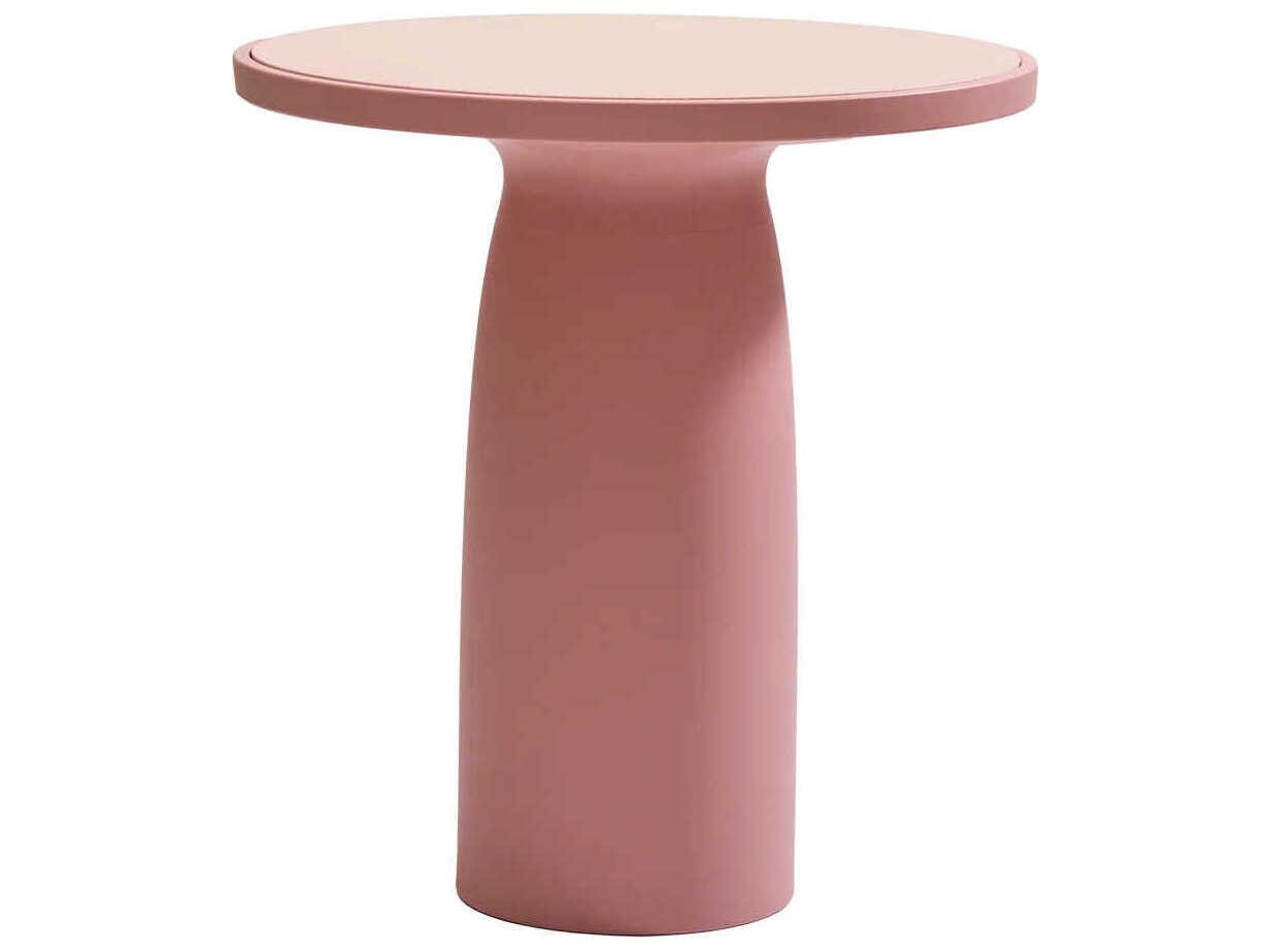 Qeeboo Outdoor Toto Pink Recycled Plastic Round Dining Table