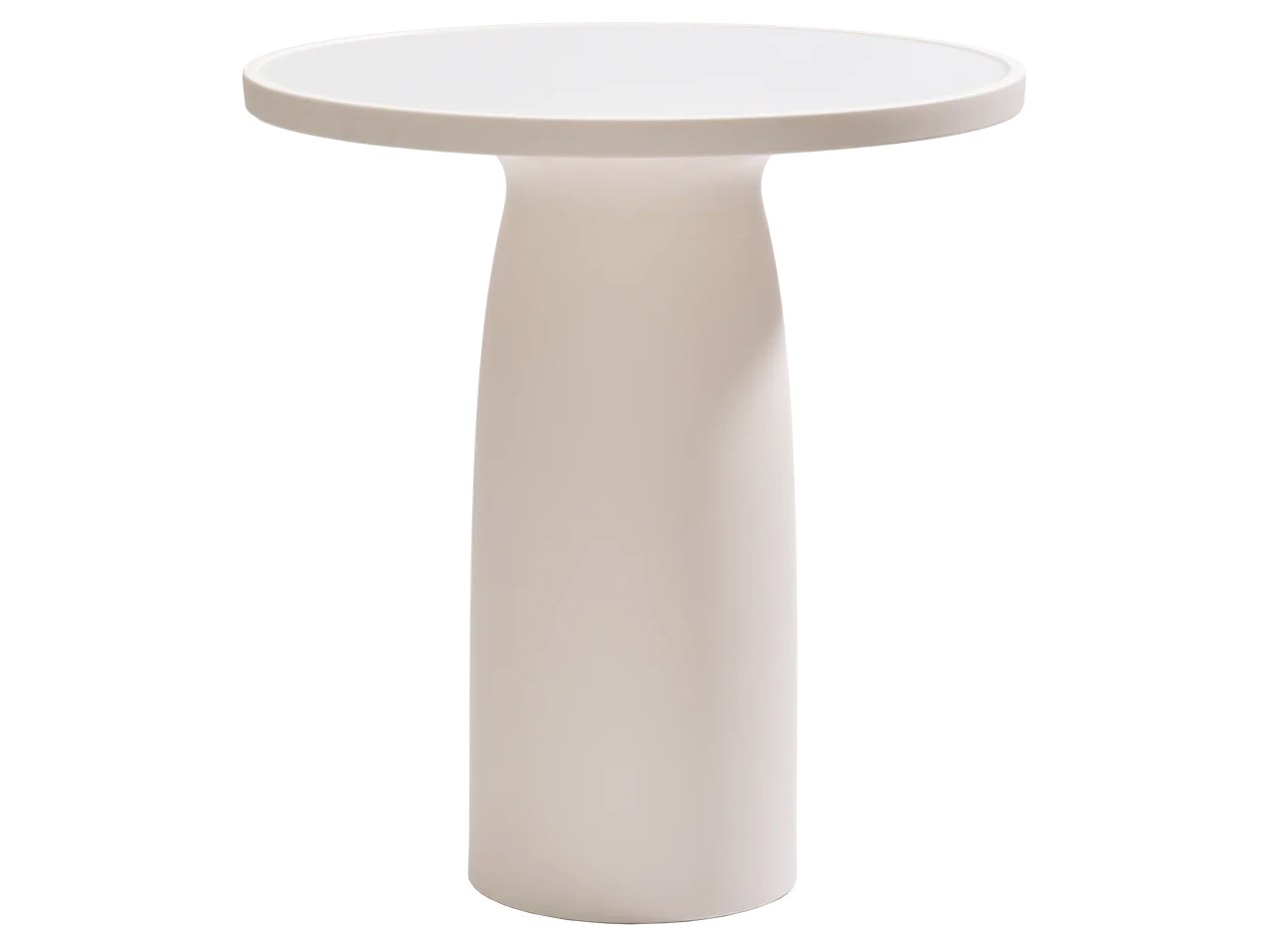 Qeeboo Outdoor Toto Warm White Recycled Plastic Round Dining Table