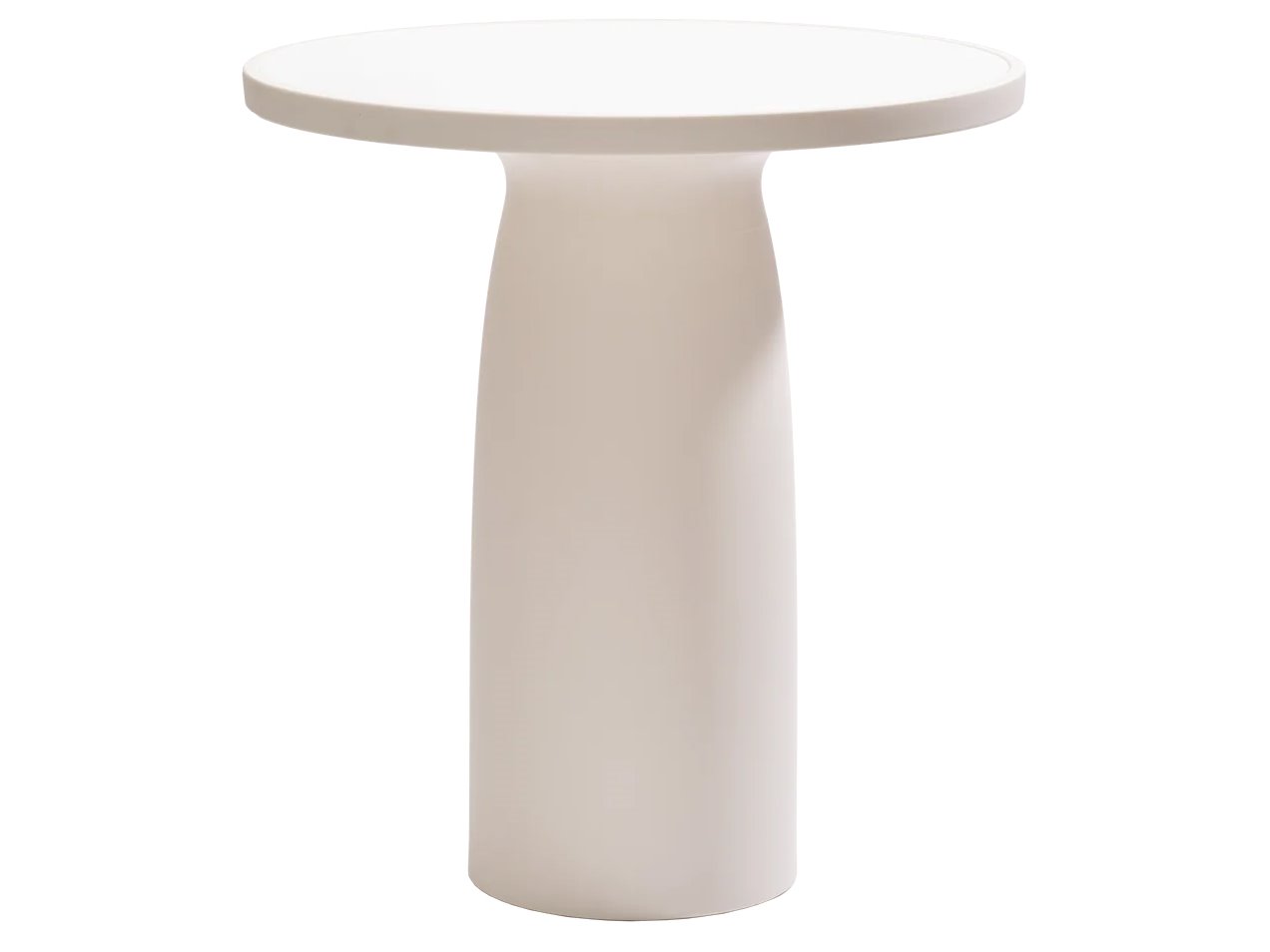 Qeeboo Outdoor Toto Warm White Recycled Plastic Round Dining Table