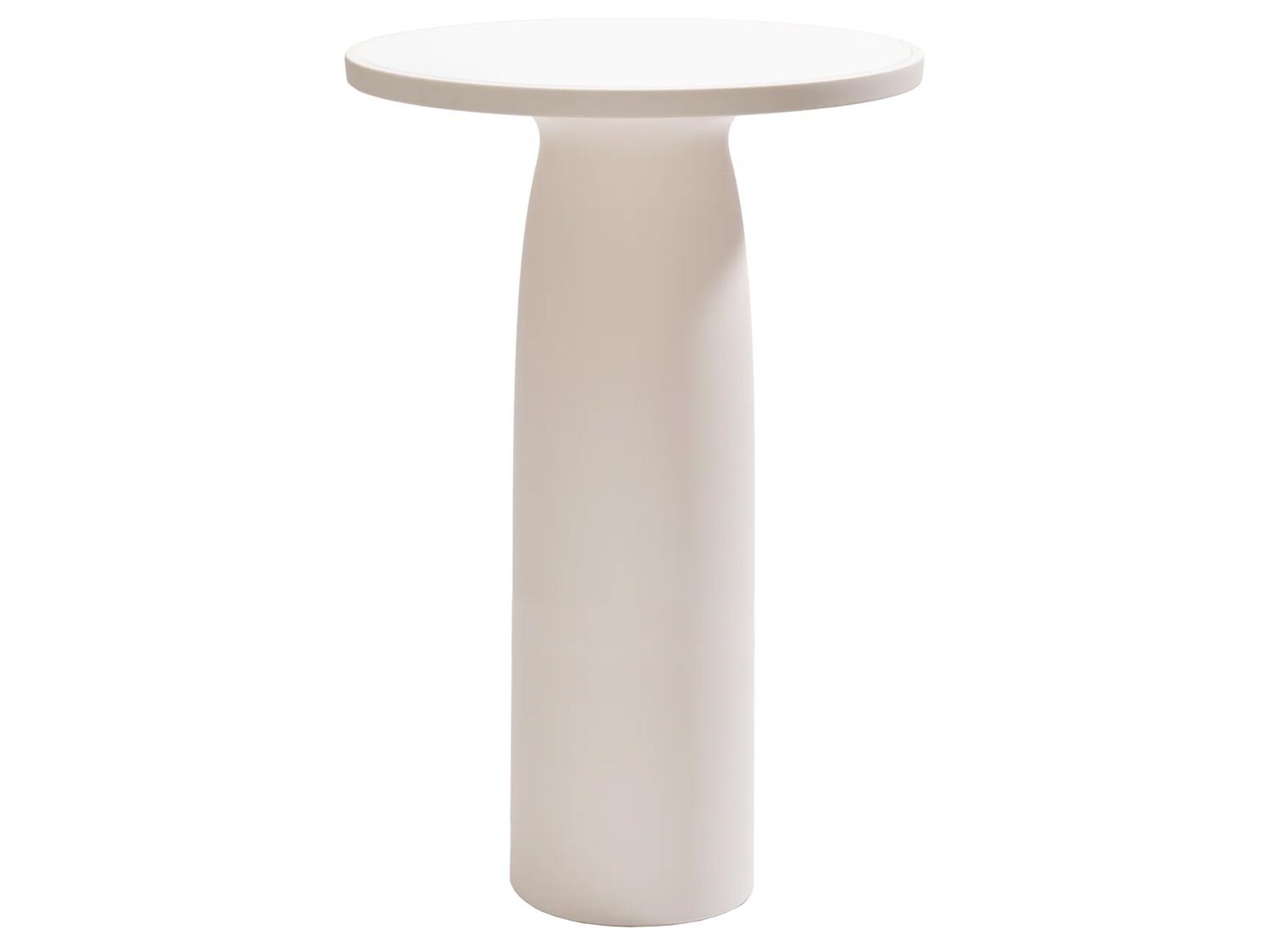 Qeeboo Outdoor Toto Warm White Recycled Plastic Round Bar Table