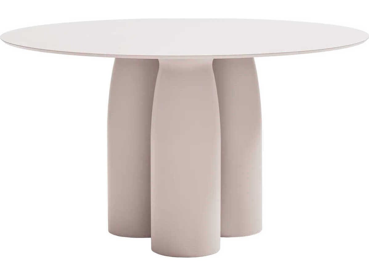 Qeeboo Outdoor Toto Warm White Recycled Plastic Round Dining Table