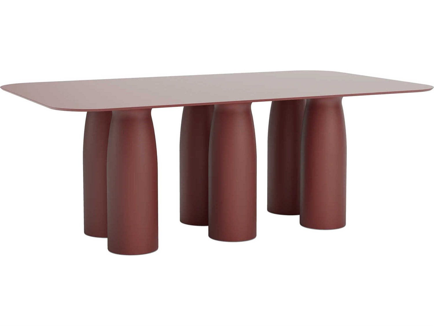 Qeeboo Outdoor Toto Indian Red Recycled Plastic Rectangular Dining Table