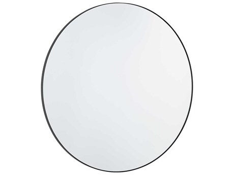 Quorum Matte Black Round Wall Mirror