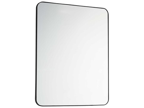 Quorum Matte Black Rectangular Stadium Wall Mirror