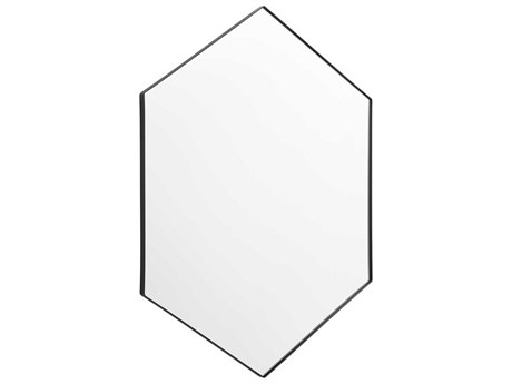 Quorum Matte Black Hexagon Wall Mirror